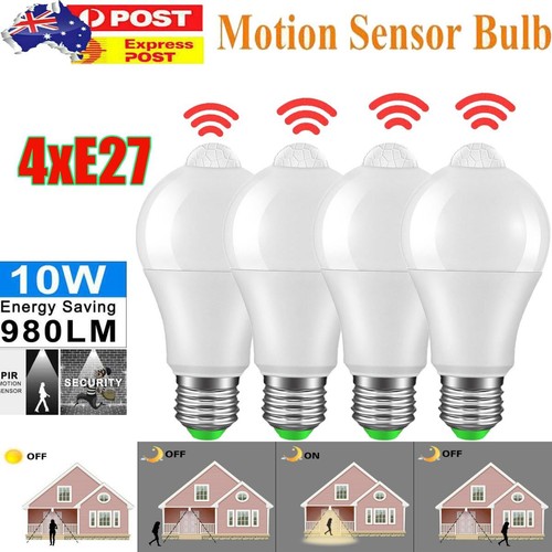 4PCS E27 12W PIR Sensor Motion LED Bulb Smart Light Globe Auto ON/OF Security - Picture 2 of 12