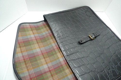 MULBERRY - LEATHER BRIEFCASE- ATTACHE - CROC PATTERN - MADE IN ENGLAND - Picture 3 of 24