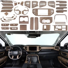 ABS Pear Wood Grain Interior Overlay Cover Trim Set Fits Tundra Sequoia 2022-25