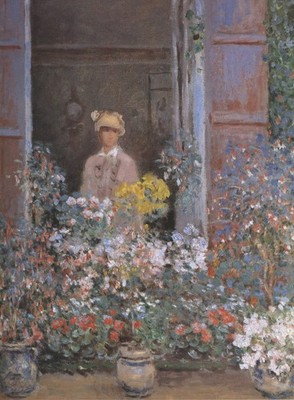 046 Camille Monet at the Window 1873 Vintage Art Print Poster Wall Decor Vintage