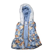 Little Lass Toddler Girls 24M Floral Puffer Vest Hooded Faux Fur Lined Winter