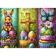 Easter Diamond Art Kit 5D DIY Full Drill Bunny Spring Wall Painting Craft
