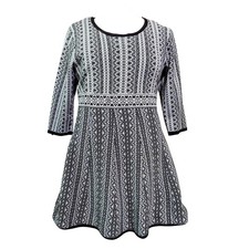 Nina Leonard sweater dress  XL bust 42" CBack 36" Waist 36"3/4 sleeve 19"EUC geo