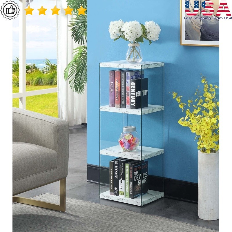 Modern 4-Tier SoHo Bookcase with Floating Shelves for Stylish Indoor Storage