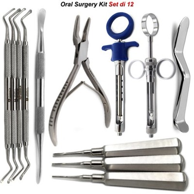 Basic Dental Extraction Kit Knochen Rongeur Chirurgische Aufzüge Lucas Kürette Molt 9