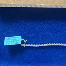 925 Sterling Silver Moissanite Tennis Bracele...