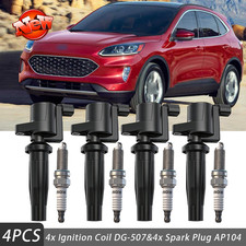 4pc  Ignition Coil Pack Spark Plugs FIT Ford Fusion Escape C-Max Transit 2026