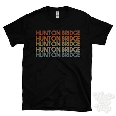 HUNTON BRIDGE WIEDERHOLTES RETRO-STIL T-SHIRT Herren & Damen UK Ortsname Geschenk