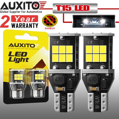 AUXITO Canbus 912 921 T15 W16W 904 White LED Bulbs for Car Backup Reverse Light