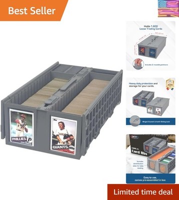 Collectible Card Bin   Single, Gray | Holds up to 1600 Cards | Plastic Storag...