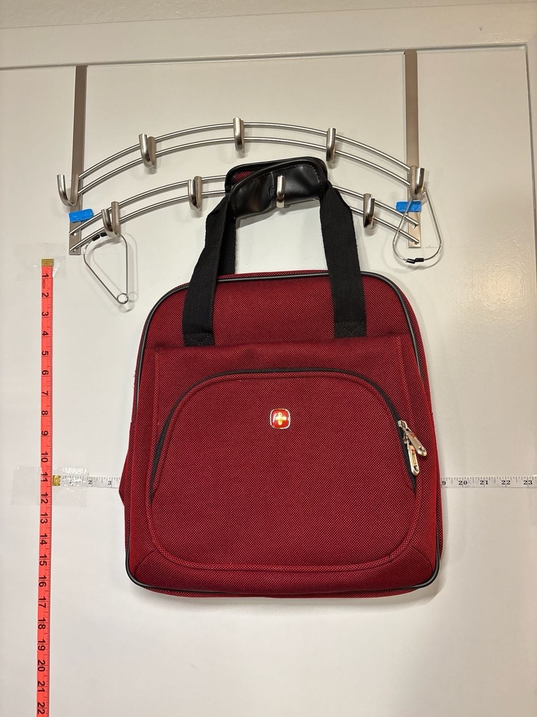 Ba: SwissGear Red Travel Boarding Bag Underseat Tote with Tr