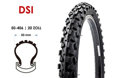 20 Zoll Fahrrad Reifen 20x1.90 BMX MTB Mountain Bike 50-406 Schwarz