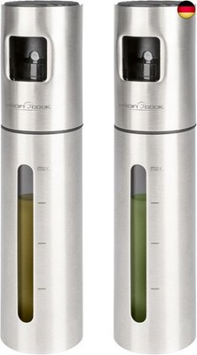 ProfiCook  Ölsprüher 2er Set | 100ml Ölspray Sprühflasche für Öl Essig Wasser uv