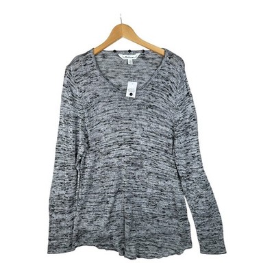 New Tantrums Long Sleeve Closed Knit Long Sleeve Top size XL Gray