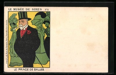 AK Le Musée de Sires No. 8, Le Prince de Galles, Karikatur, Edward VII. von Eng 