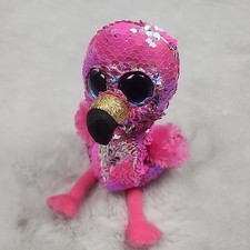 Ty - Flippables - Pinky - 6" Pink Sequin Plush Flamingo - Glitter Eyes 