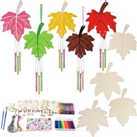 Ahornblatt Windspiel Bastelset 9 StüCk Diy Herbst Basteln Zum Bemalen Geschenk