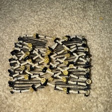 Vintage Women Hair Double Side Comb Clip Beaded Stretch Black  White1990  s