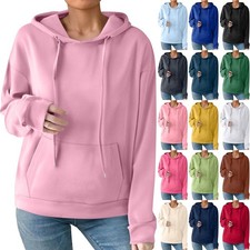 Women's Fashion Casual Solid Color Pocket Long Sleeve Hoodie