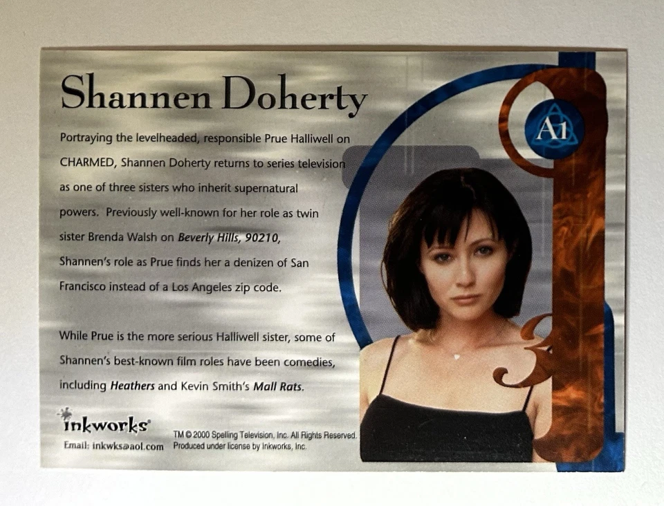 SHANNEN DOHERTY SIGNED CHARMED AUTO AUTOGRAPH CARD A1 RARE FIRST CARD - Image 2 of 2
