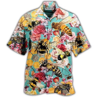 Bee Let Make Gorgeous Roses So Beautiful Hawaiian Shirt, Short Sleeve Unisex