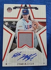 Ethan McElvain 2025 Panini Stars And Stripes Game Used Jersey Autograph