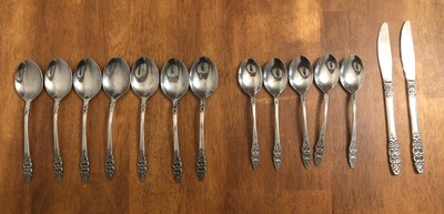 Northland Stainless Korea Silverware Set Of 14 Pieces Floral