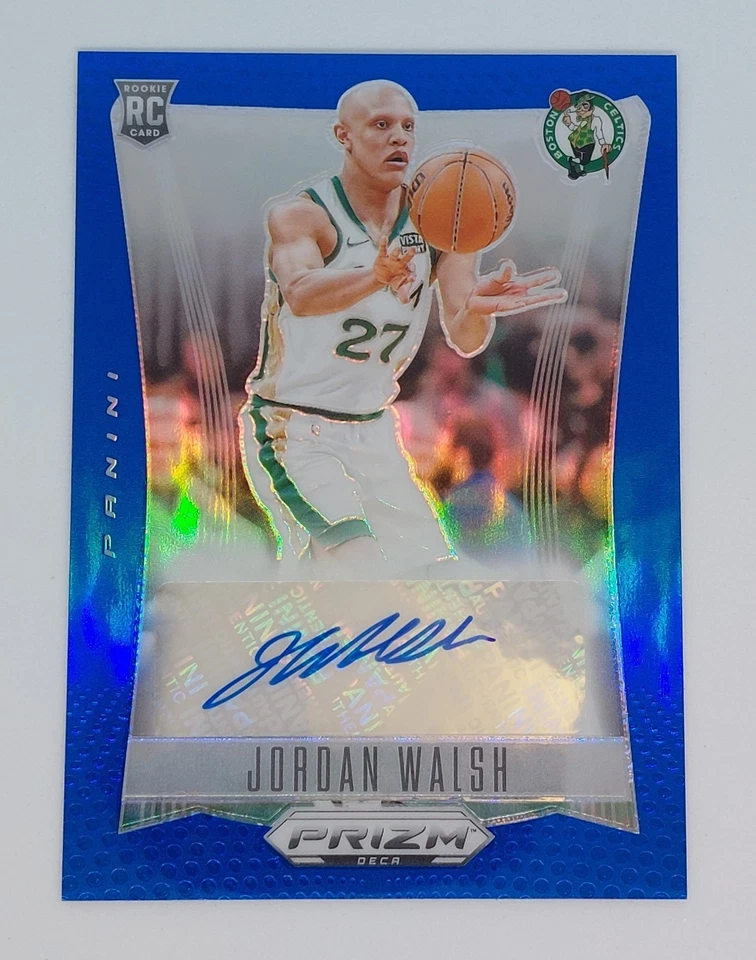 Jordan Walsh Rookie Prizm Deca Auto /49 Blue True Silver Boston Celtics RC (2) - Image 2 of 4