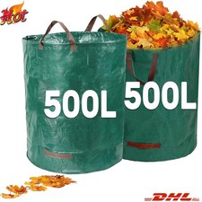 2X 500L XXL Gartenabfallsack Liter doppelte N&auml;hte Gartensack Laubsack Rasensack