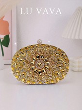 Sparkling Luxurious Rhinestone Decor Handbag, Small Clutch Purse, Elegant