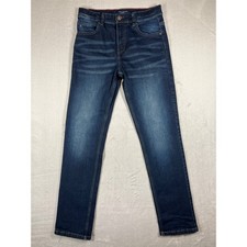 Tommy Hilfiger Boys Regular Fit Dark Wash Denim Jeans Adjustable Waist Size 16