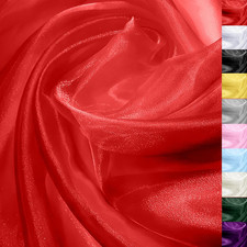 Red Organza Fabric 44" X 5 Yards Wide Sheer Tulle for Wedding Arch Draping, Go