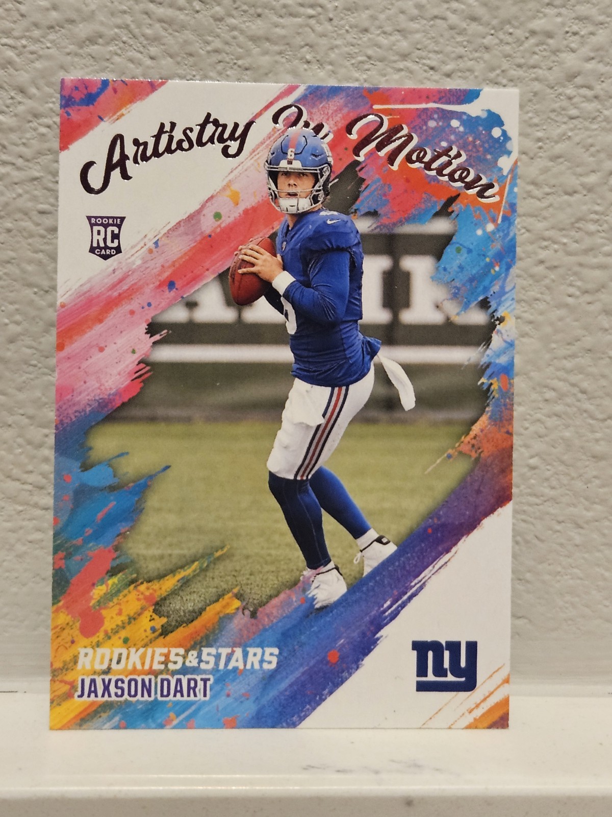 2025 Rookies And Stars Football Jaxson Dart RC #16 Artistry In Motion Giants
