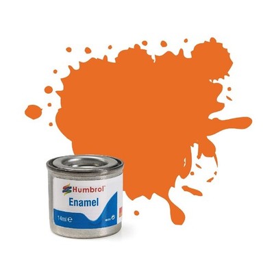 Humbrol Emaille Modellierlack Nr 046 matt orange 14 ml Dose