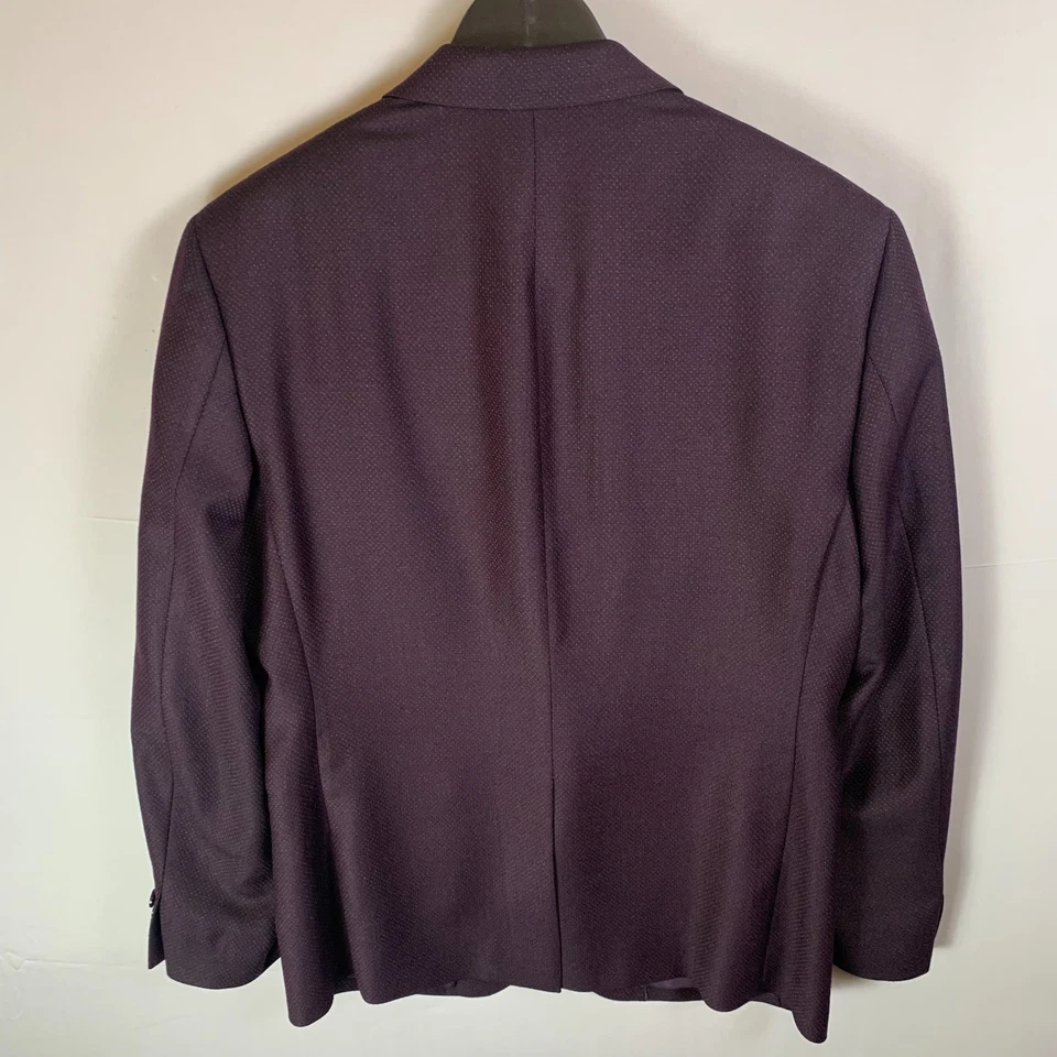 Mens Sport Coat Blazer 48 Purple Single Breast 2 Button by Versace Collection - Image 3 of 4