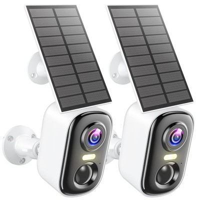 2K Solar Camera Outdoor Wireless, WiFi Cameras for Home Security with Solar P...