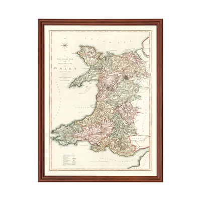 Old Map of Wales 1809 - Vintage Wales Art Wall Decor
