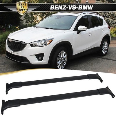 Fits 13-16 Mazda CX-5 CX5 Roof Top Rack Cross Bar Aluminum Black OE Style