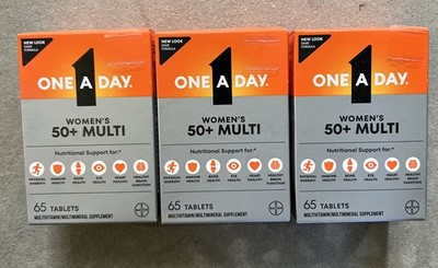 3x ONE A DAY Women s 50+ Multivitamins  65 Tablets Each (195 Total) Exp. 10/27