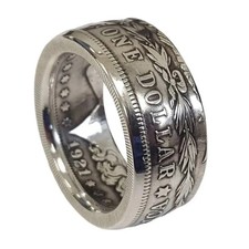 Silver Dollar Coin Ring Size 7-13 Handmade Crafted Rare Silver Morgan Men Rings