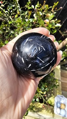 Black Agate crystal Sphere 278g 5.8cm Harmony Balance Joy