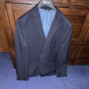 Haggar Black Wool Twill 40S Tailored Fit 2-Button Notch Lapel Blazer