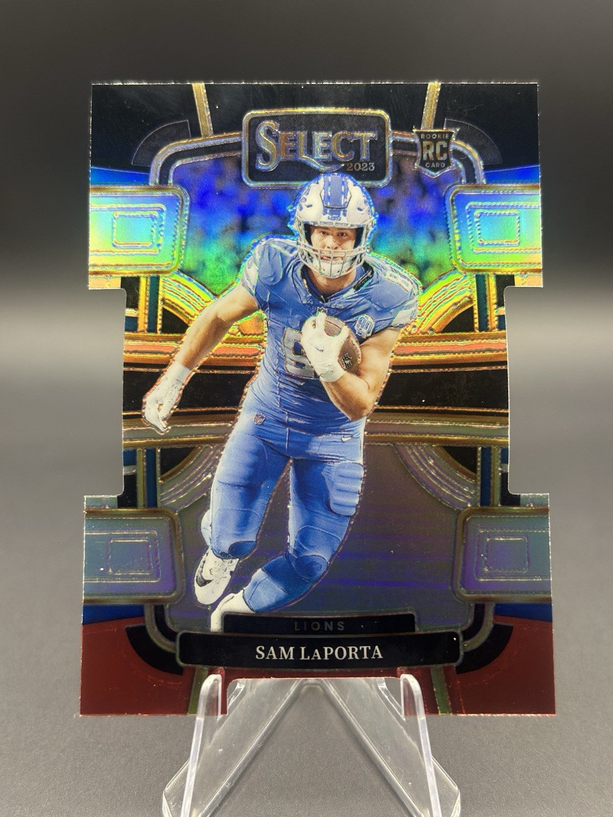 Sam LaPorta 2023 Panini Select Concourse #35 Black & Red Prizm Die-Cut (RC)