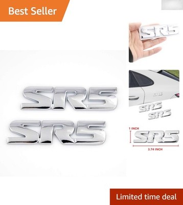Easy Install TACOMA SR5 Silver Metal Emblem Decal - Compatible with All Vehicles
