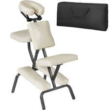 Massagestuhl aus Kunstleder Behandlungsstuhl Tattoostuhl beige B-Ware