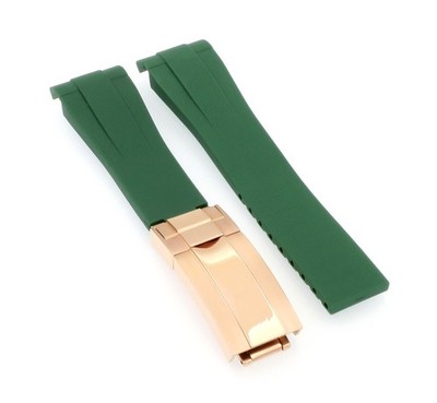 Silikon Rundanstoß Uhrenarmband Modell RLX-RG grün 20/16 mm, komp.Rolex