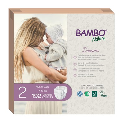 	Bambo Nature Hypoallergenic Diapers Size 2 192 Count	