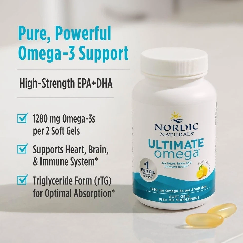 Nordic Naturals Ultimate Omega Lemon 1280mg Capsules - 120 Count - Image 2 of 4