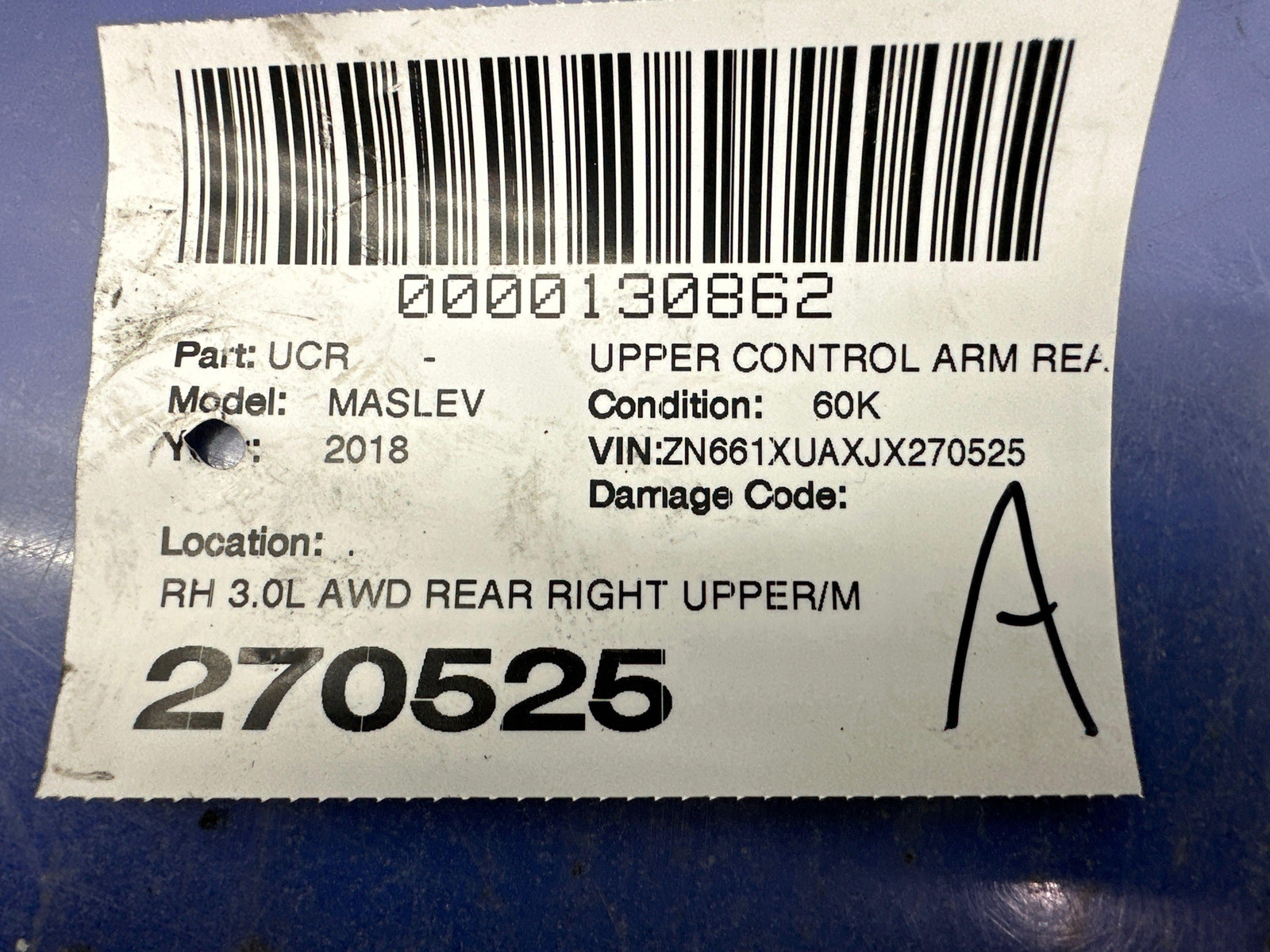 Maserati Levante 2018 Rear Right Control arms Set P/N 06700320170