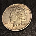 1924 Peace Silver Dollar.  Very Good Condition.